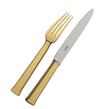 Couteau à dessert en metal argenté doré - Ercuis